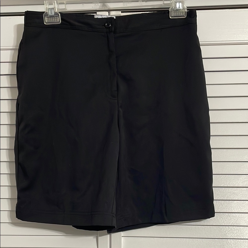 Coral Bay Black Bermuda Shorts with Elastic Waistband in the back size 12